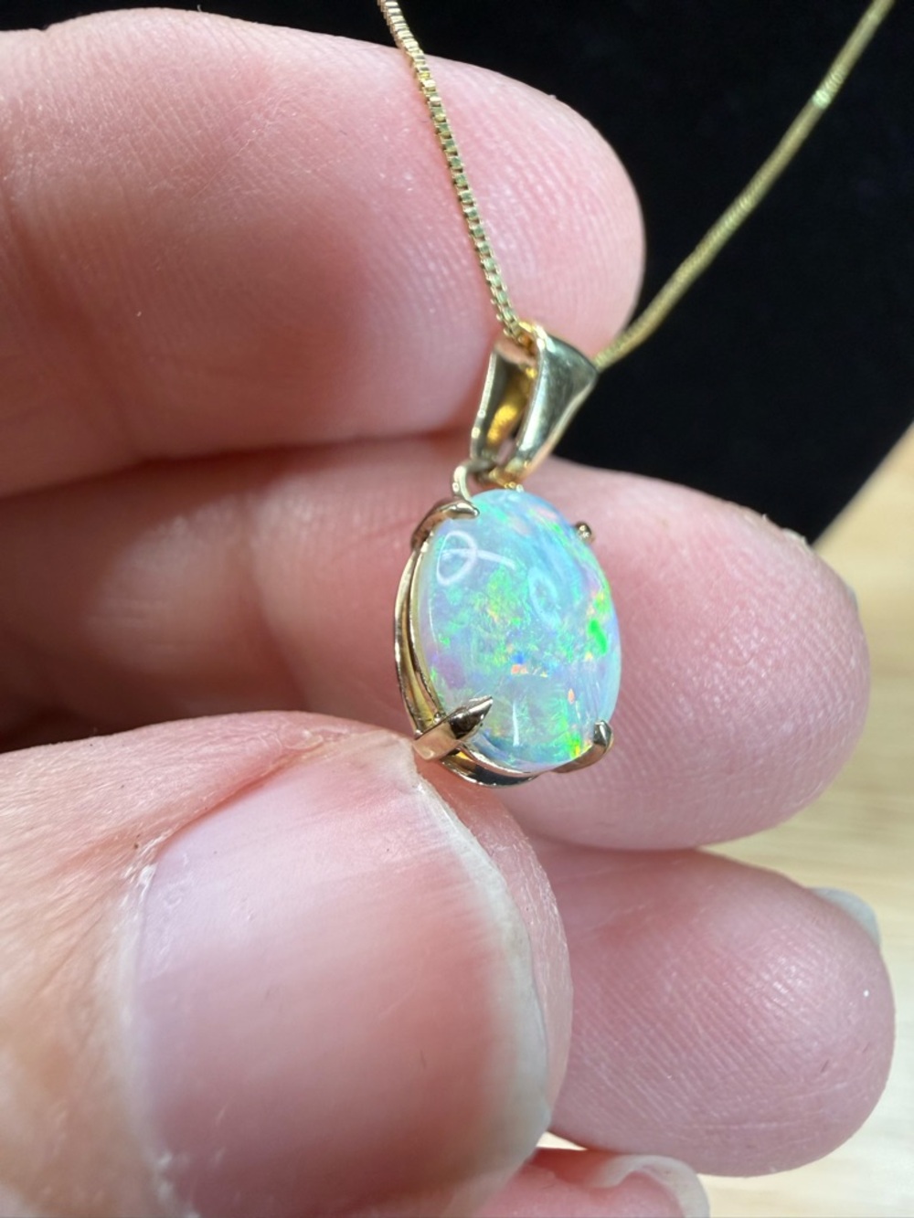 Gold Opal Pendant Necklace - Australian - Picture 5 of 15